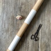 Bateau Broadstripe Vertical 6 inch on Cream Recycled Cotton ~ Hay - Image 3
