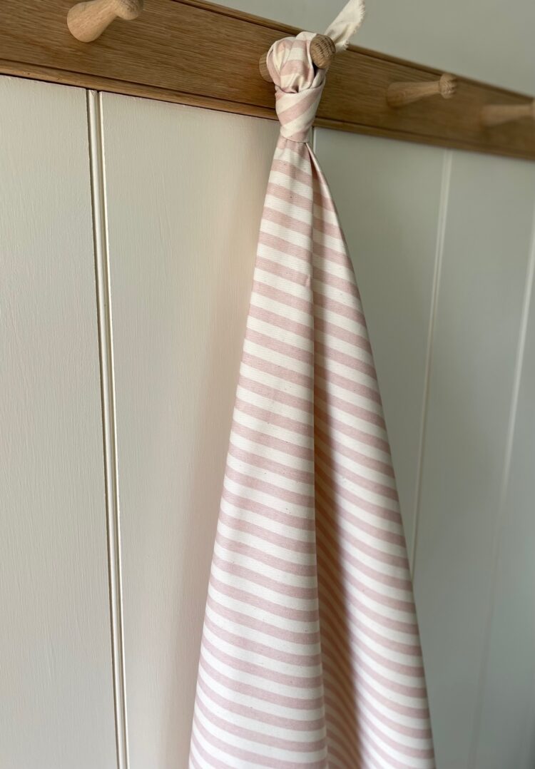 Punch + Judy Stripes on Cream Recycled Cotton ~ Chalk Pink