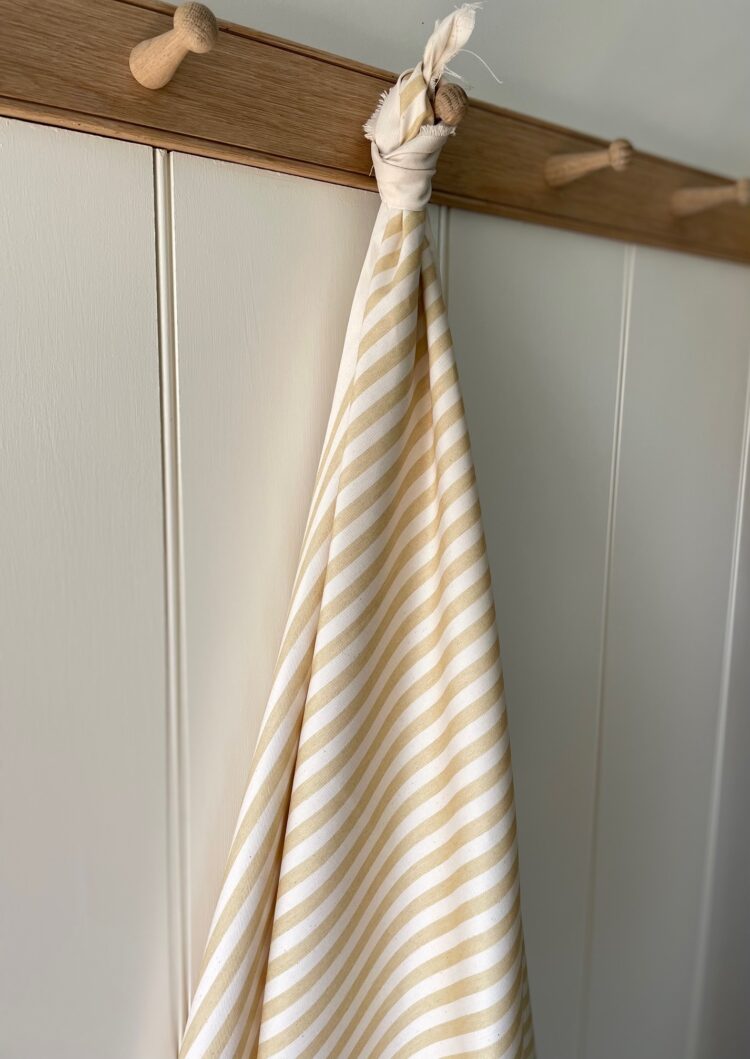 Punch + Judy Stripes on Cream Recycled Cotton ~ Sand