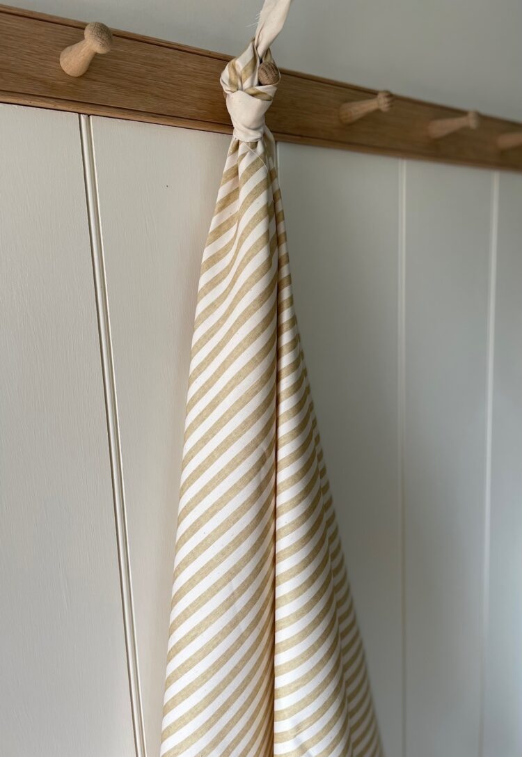 Punch + Judy Stripes on Cream Recycled Cotton ~ Wheat