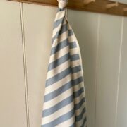 Summer Stripe {Vertical} on Cream Recycled Cotton ~ Dark Blue Gray - Image 4