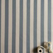 Summer Stripe {Vertical} on Cream Recycled Cotton ~ Dark Blue Gray - Image 2