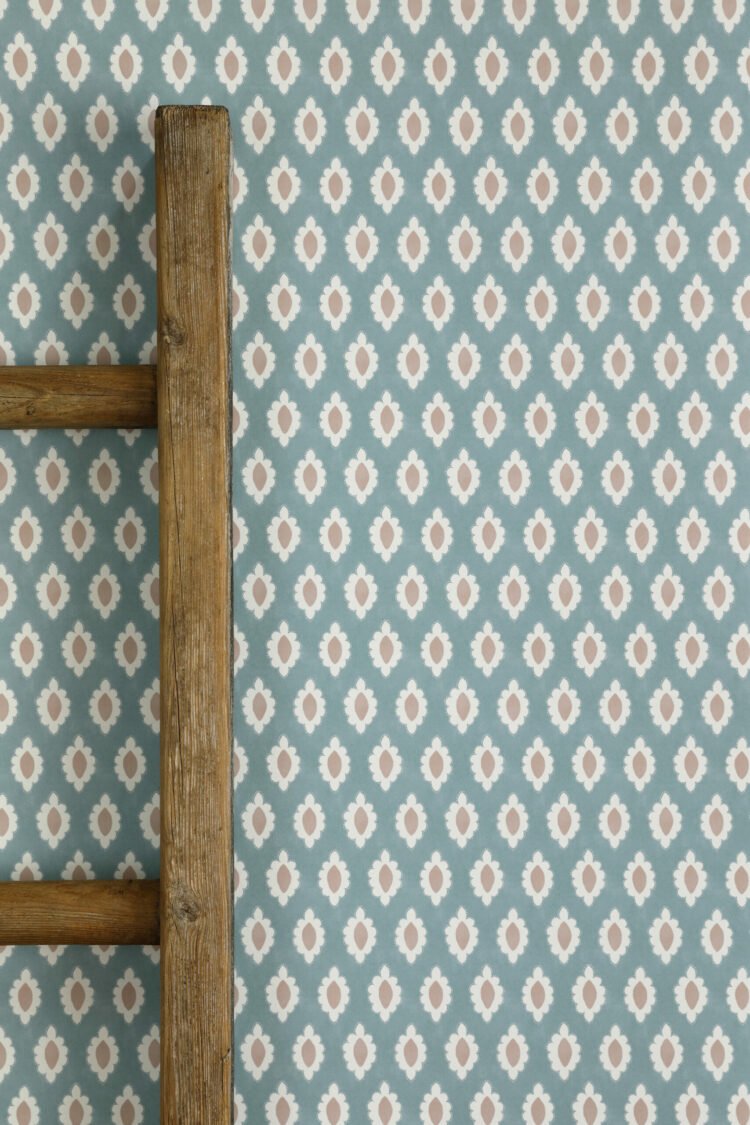 Ida SMALL Wallpaper Lead Blue + Plaster