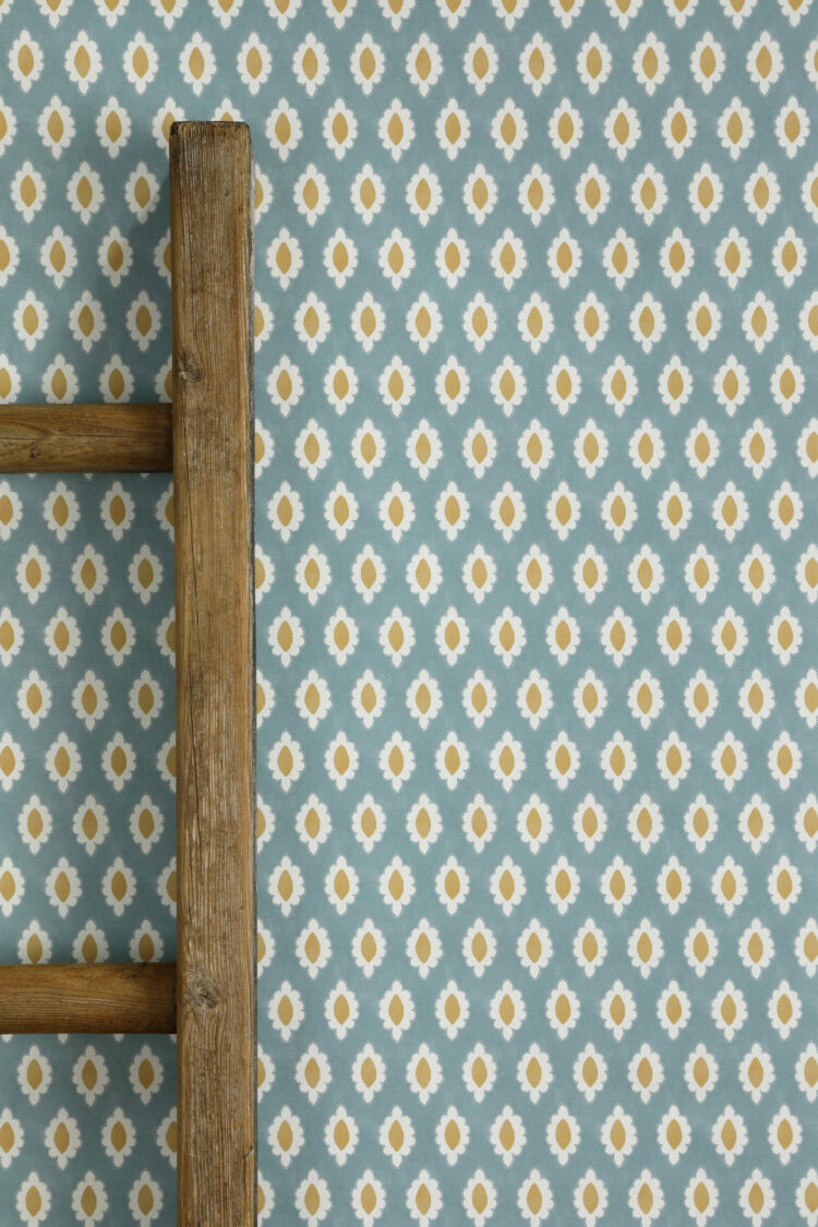 Ida SMALL Wallpaper Lead Blue + Hay