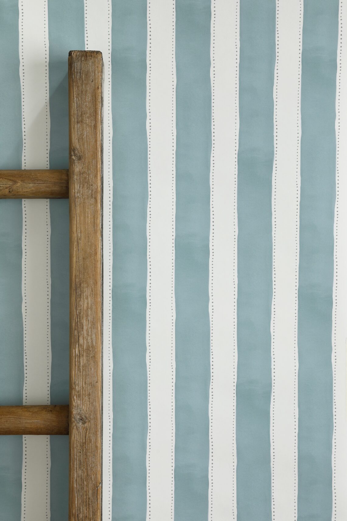 Dotted Tent Stripe Wallpaper ~ Lead Blue - Peony & Sage