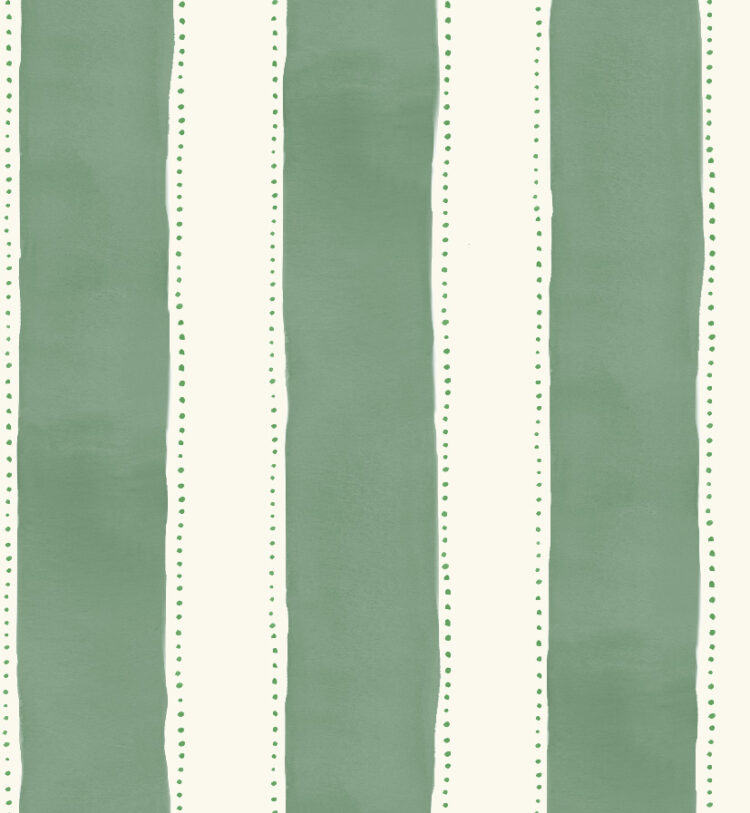 Dotted Tent Stripe Wallpaper ~ Jade Green