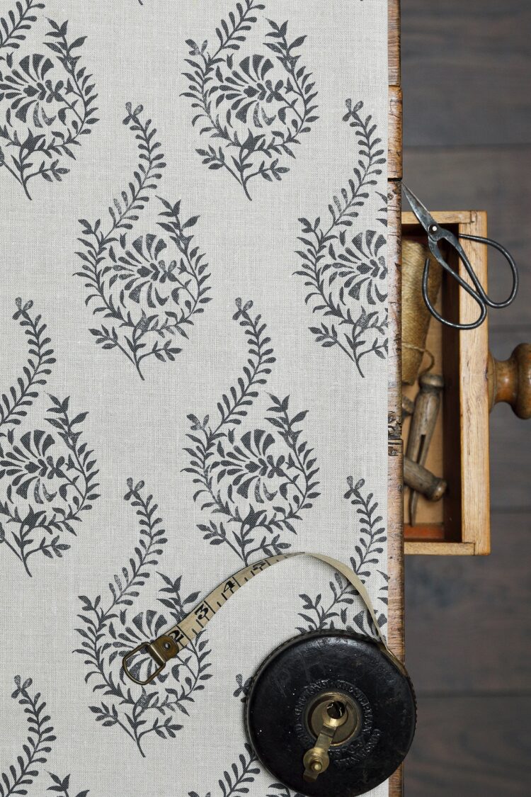 Imara Grande Linen Graphite Black On Stone Linen