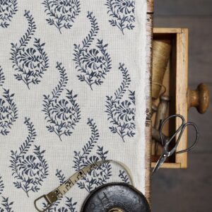Imara Linen Squid Ink Blue On Stone Linen