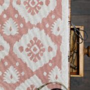 Maya Large Soft Red Clay Blotch on Stone Linen - Image 2