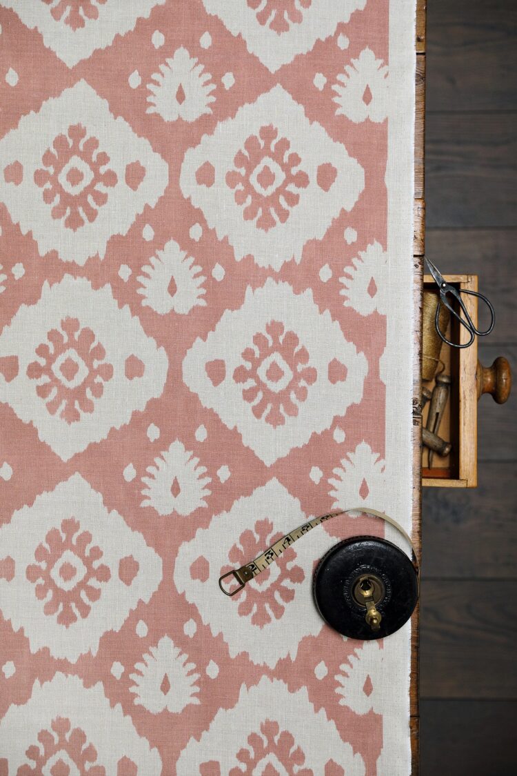 Maya Large Soft Red Clay Blotch on Stone Linen