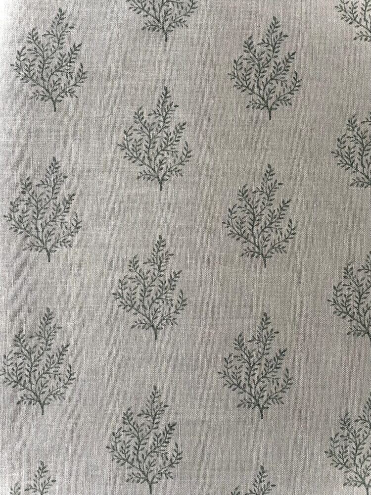 Olivia ~ Just Green on Stone Linen