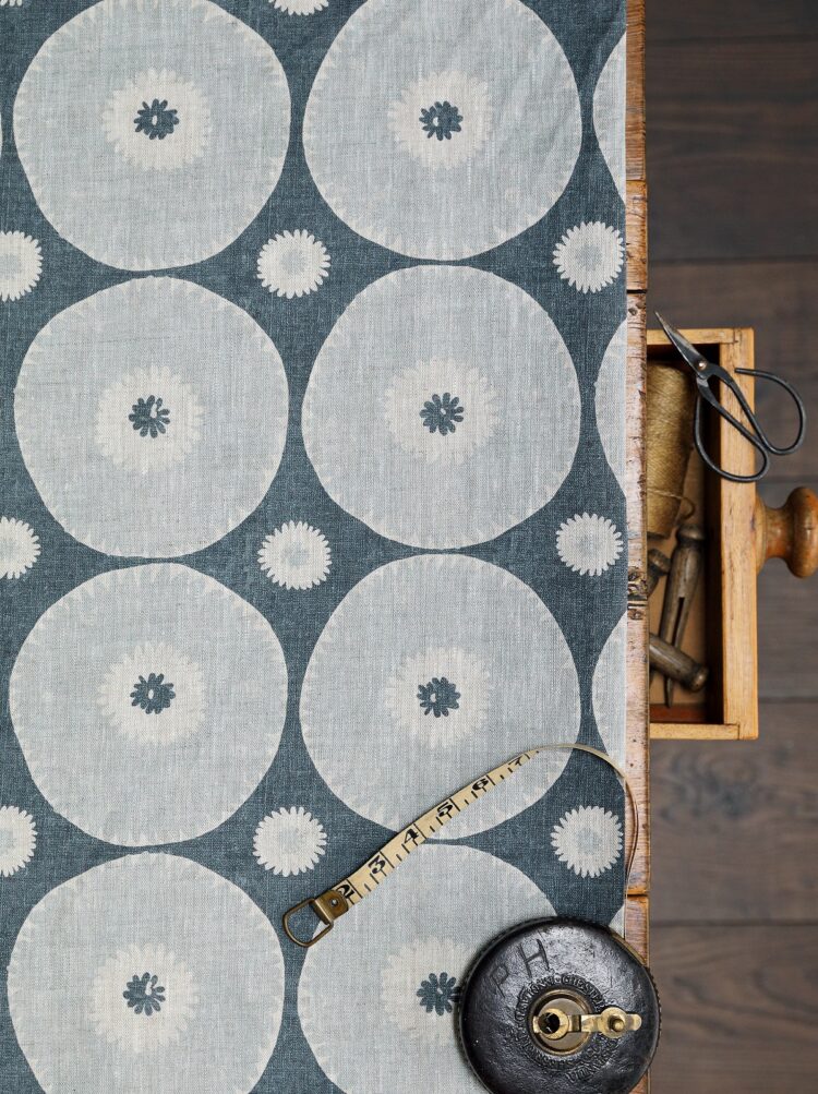 Picchu Linen Mussel + Parma Blue on Dune Linen