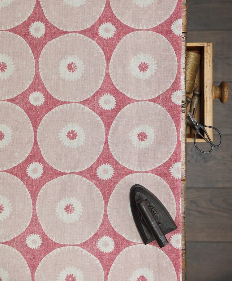 Picchu Linen Pink + Red on Stone Linen