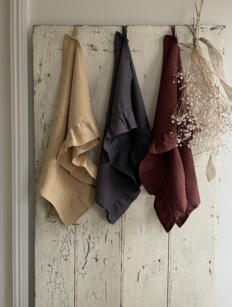 Beautiful Handmade Frilly Tea Towels  ~ 3 Colours Available