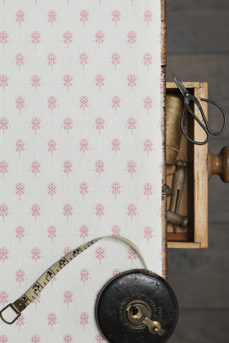 Ottillie Sprigs Ruby on Ivory Linen