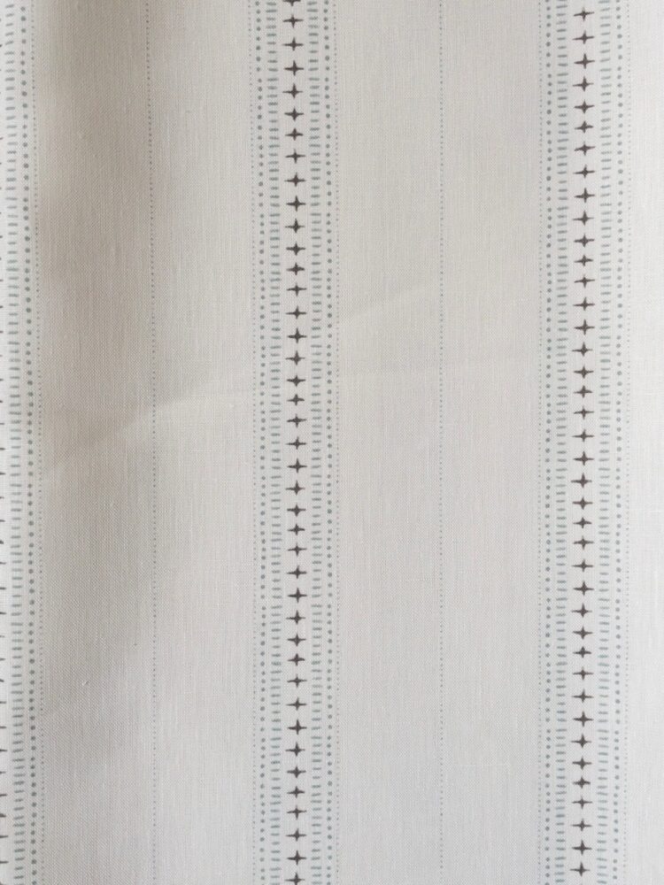 Peru Stripe Jade and Flint on Ivory Linen
