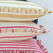Stunning Handmade Oblong Frill Cushion in Hay Summer Stripe on Recycled Cotton £75.00 - Image 2