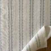 Scallop Vertical Ticking Bamburgh Blue + Blava on Ivory Linen - Image 3