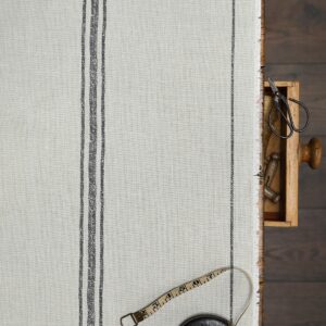 Dutch Stripe Multi ~ Graphite Black Grainsack Linen