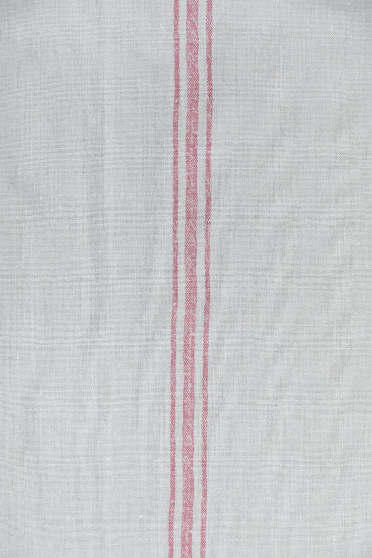Dutch Single Central Stripe ~ Berry on Grainsack Linen