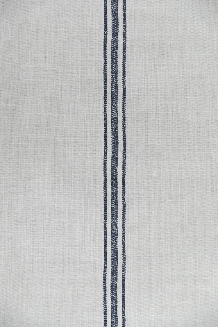 Dutch Single Central Stripe ~ Dutch Blue on Grainsack Linen