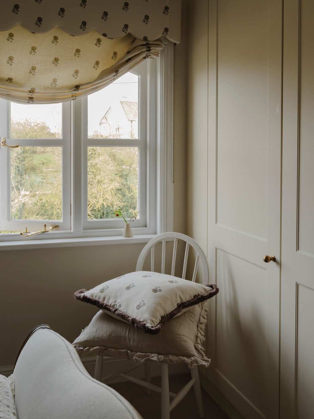 Anni Moss and Stone Blue on Ivory Linen {Basecloth option II} - Image 5