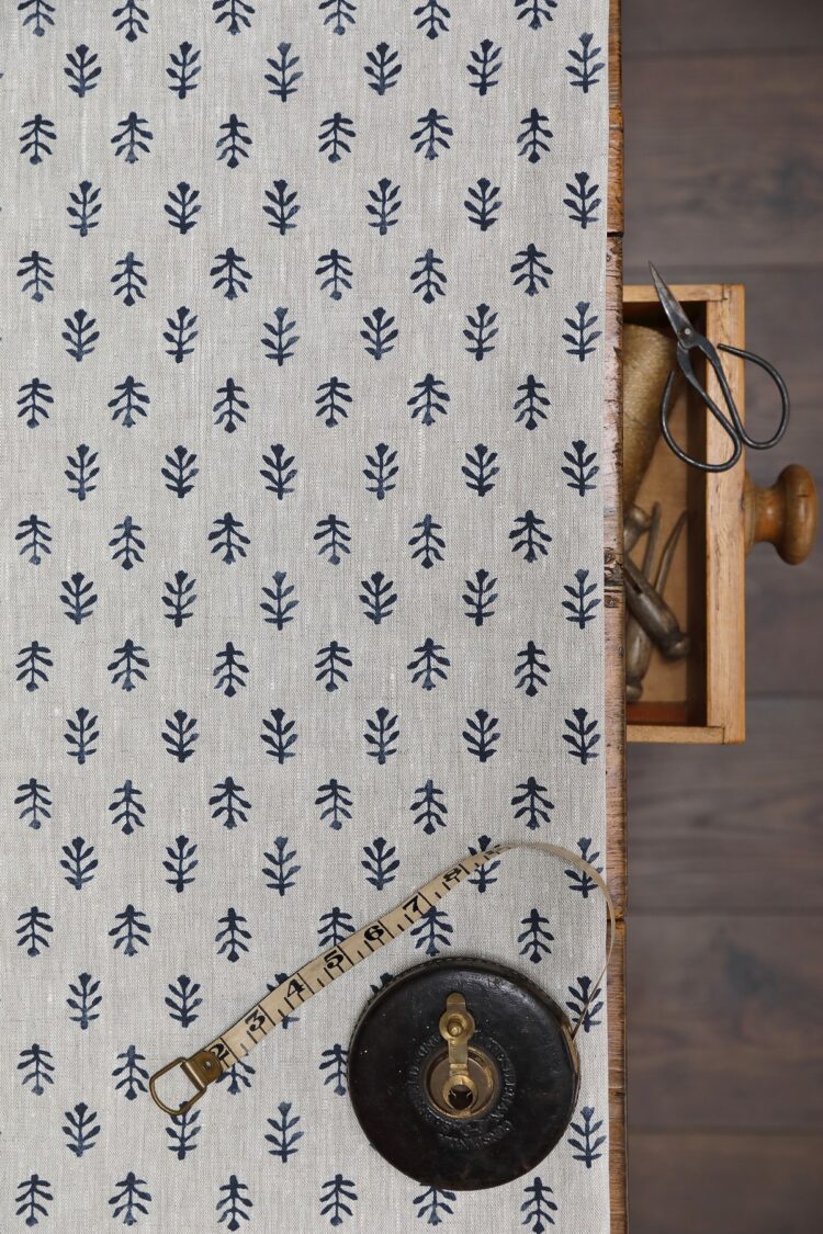 Inca Squid Ink Blue on Dune Linen