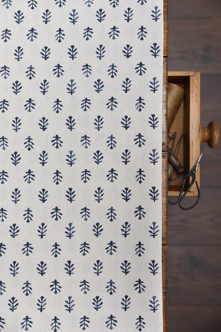 Inca Squid Ink Blue on Ivory Linen