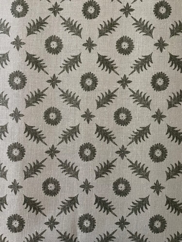 Aires Forest Green on Stone Linen