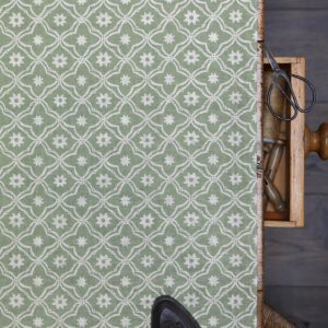 Bolonia Weathered Green on Cream Linen