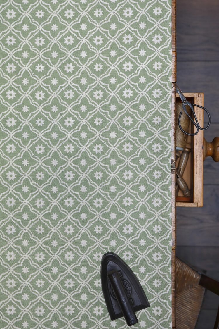 Bolonia Weathered Green on Cream Linen