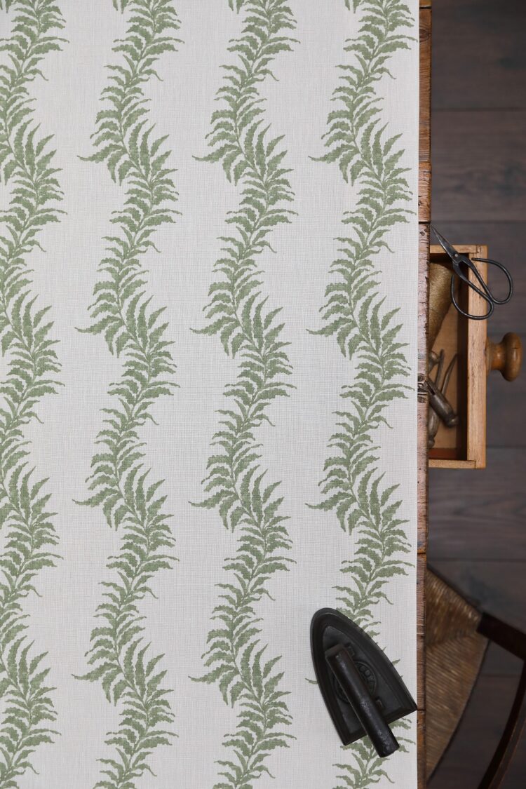 French Fern Pomme on Ivory Linen