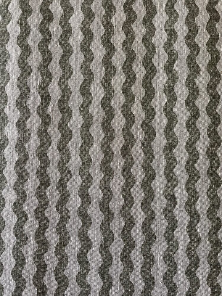 Ric Rac Stripe Forest Green on Dune