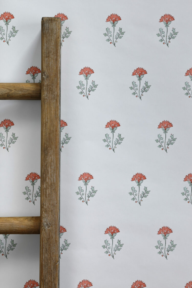 Thea in Marmalade Wallpaper on Chalk
