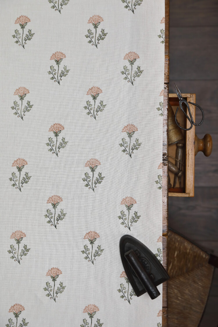 Thea Pink on Ivory Linen