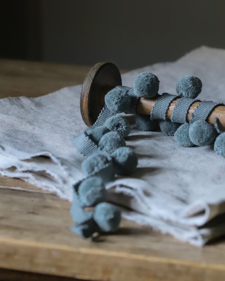 Beautiful Blue Gray Pom Poms ~ £14.95pm FREE P&P