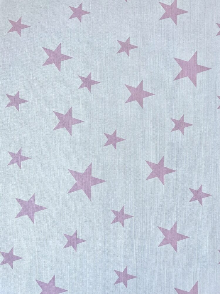 Midi Stars  ~ Blush Pink on White Linen Union