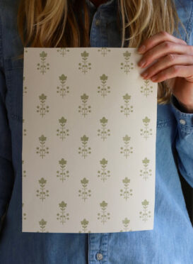 Camilla Wallpaper Olive on Cream