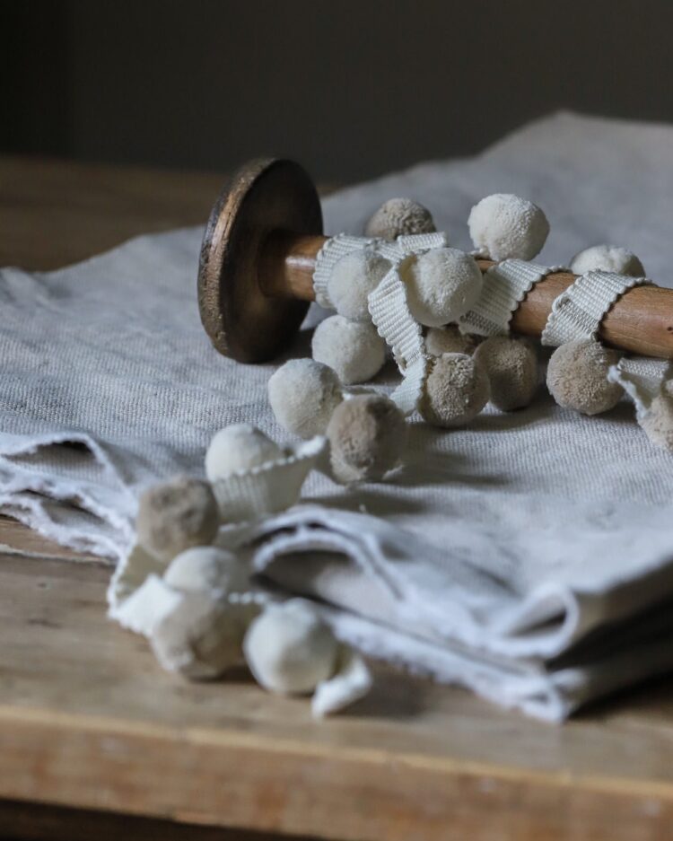 Beautiful Ivory & Mouse Pom Poms ~ £14.95pm FREE P&P