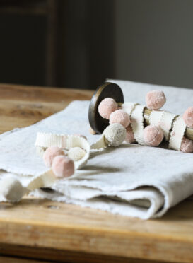 Beautiful Pink & Donkey Pom Poms ~ £14.95pm FREE P&P