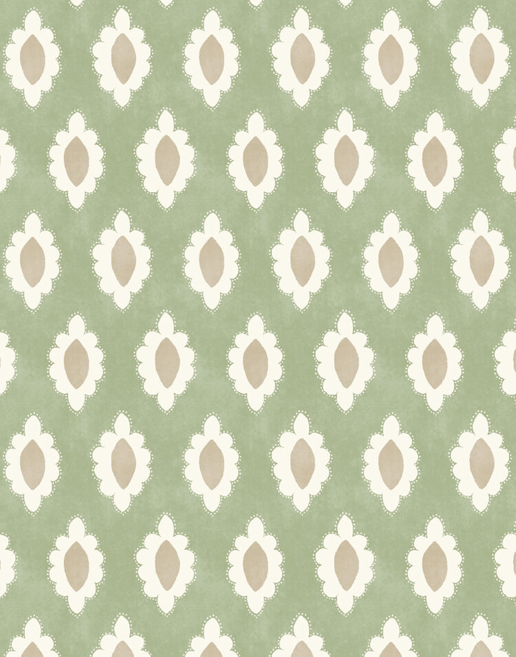 Ida SMALL Wallpaper Sage Green + Fawn