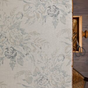 Lozere Grande ~ Smokey Blues and Stone on Stone Linen