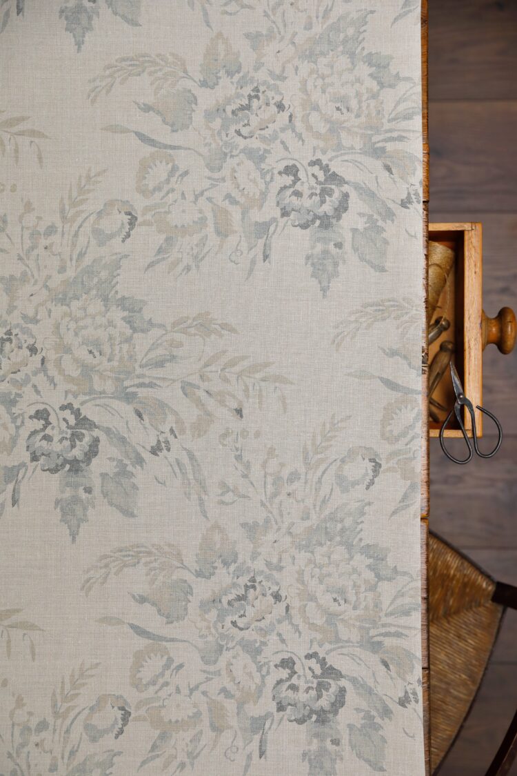 Lozere Grande ~ Smokey Blues and Stone on Stone Linen