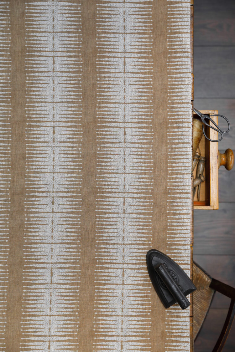 Montauk Diamond Stripe Terracotta on Dune Linen