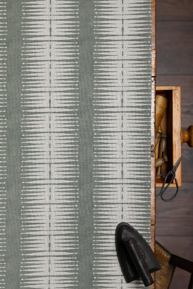 Montauk Diamond Stripe Pigeon on Dune Linen