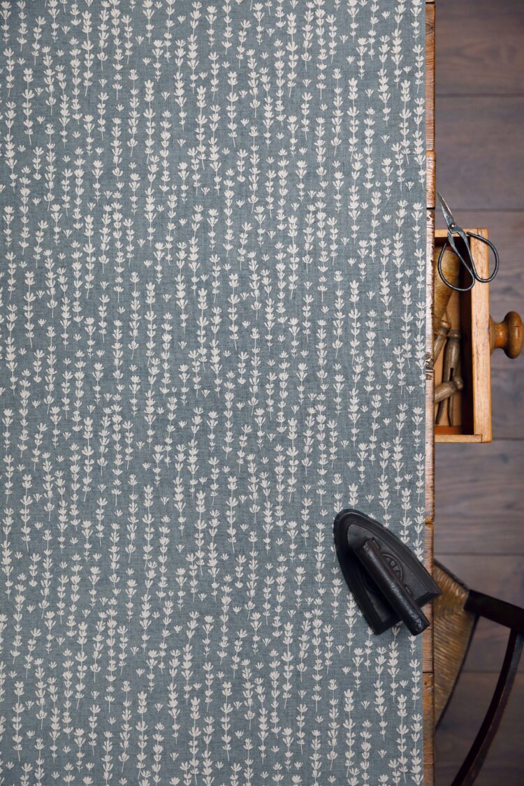 Samphire Steel Blue on Stone Linen