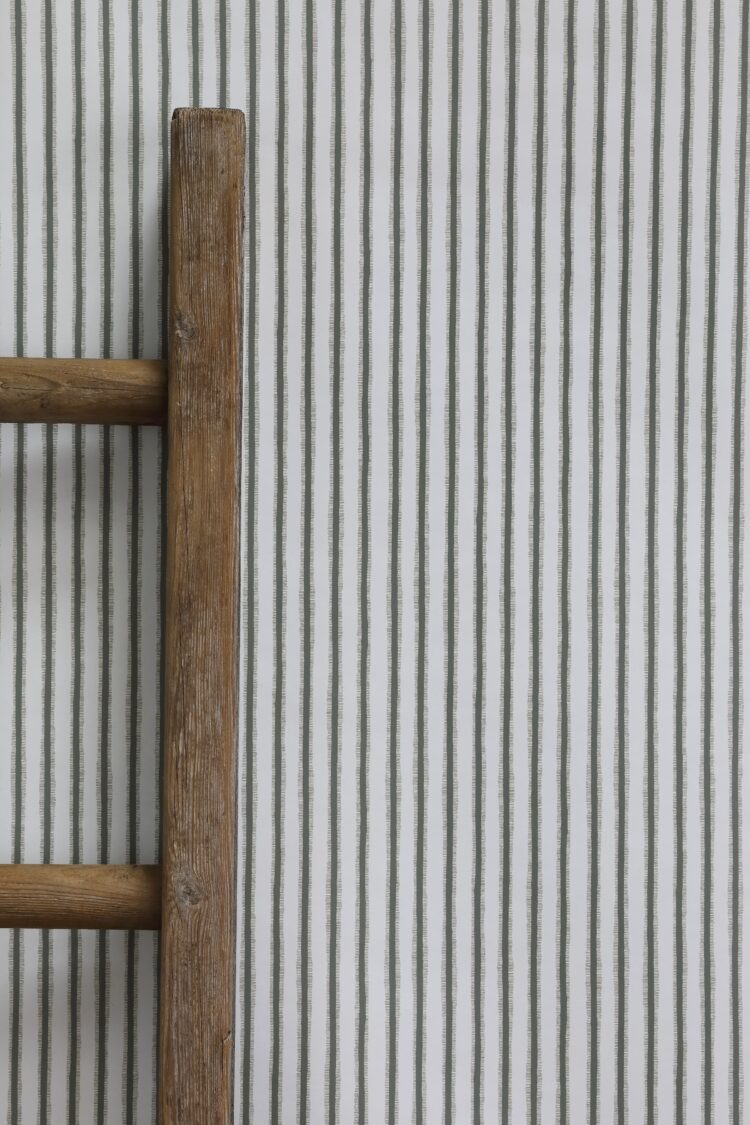 Ruffle Stripe Mud Green and Gold Wallpaper