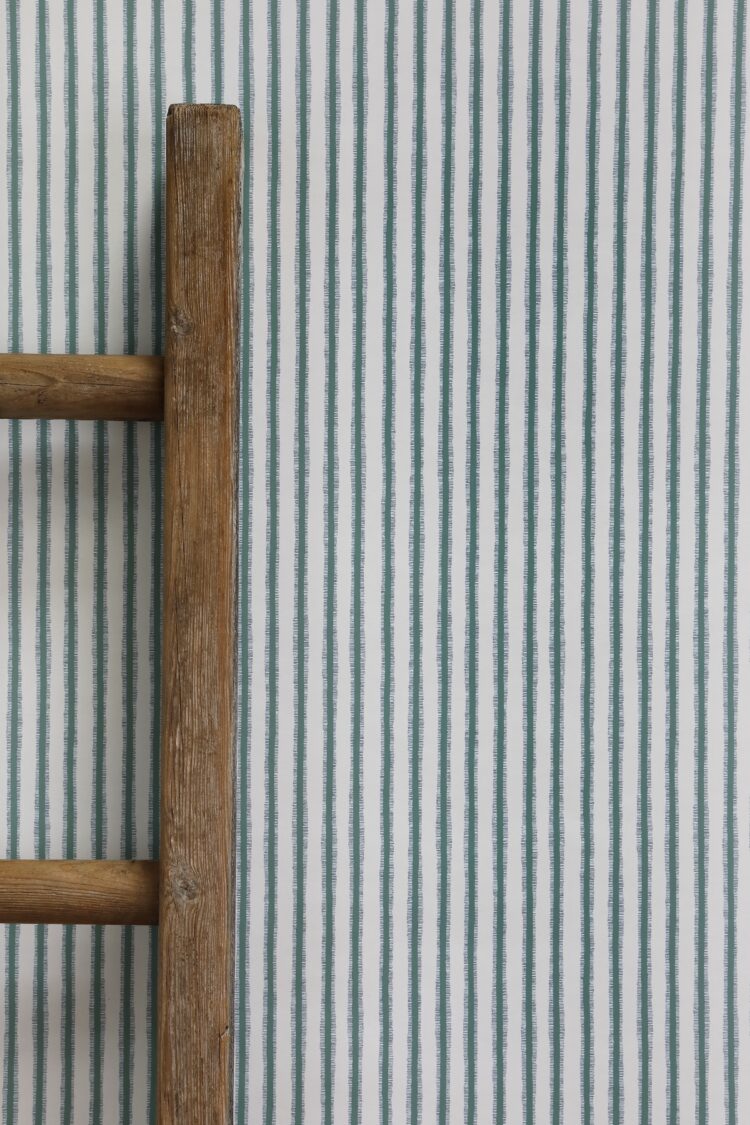 Ruffle Stripe Teal and Blue Wallpaper
