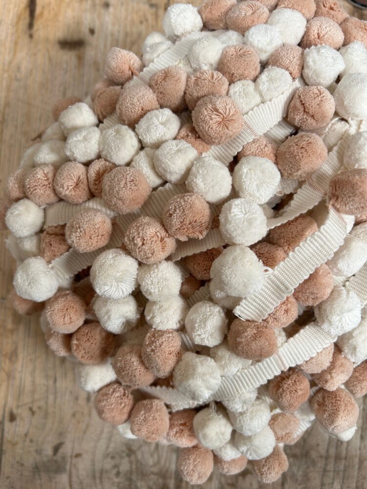 Beautiful Shell Pink and Ivory Pom Poms ~ £14.95pm FREE P&P