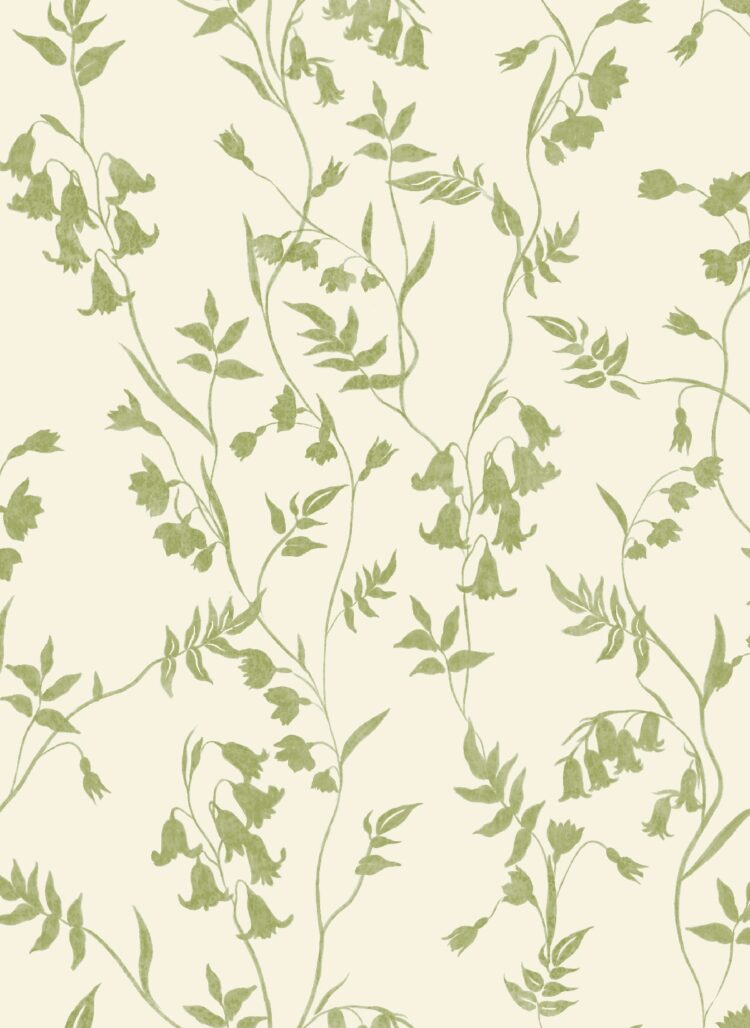 Bluebell Wood in Sage on Chalk Wallpaper